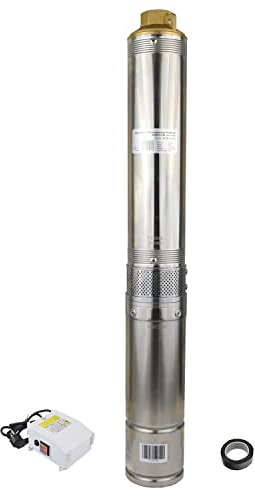 Agora-Tec® 4 Zoll Brunnenpumpe Tiefbrunnenpumpe PREMIUM 250W-3.5-49 20m Kabel, Qmax: 3500l/h, Hmax : 48 m, max.: 4,8 bar