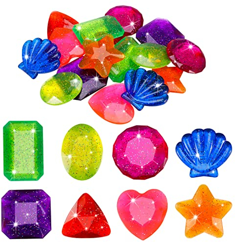 Heyu-Lotus 16 Stück Dive Gem Pool Spielzeug Tauch Edelsteine Tauchspielzeug für Kinder Sinking Dive Gem Sommer Schwimm Tauch Spielzeug Für Kinder,Farbe Zufällig