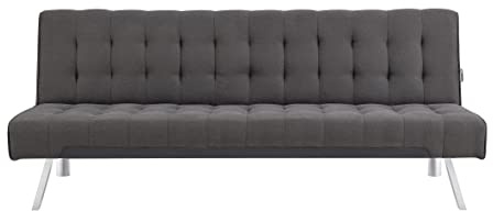 AVANTI TRENDSTORE Pedrilla - Divano elegante con funzione letto 1 piazza, in tessuto e disponibile nel colore grigio scuro, dimensioni: LAP 180x80x77 cm