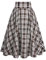 Belle Poque Damen Plaid Rock Vintage Hohe Taille A-Linie Plaid Rock mit Taschen