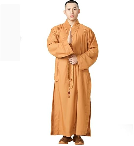 Yiustldd Monaci buddisti Costume di Abbigliamento per Tema di Shaolin Abiti Zen Vestiti di Buddismo Meditazione, Abito di Abbigliamento in Autunno e Inverno Shaolin,Giallo,45