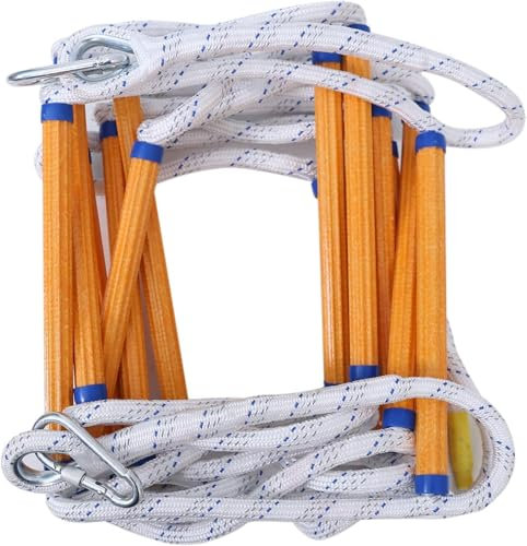 Echelle de Cordes,5m Échelles de Sécurité D'évacuation avec 2 Mousquetons pour Évacuation de Fenêtre et Balcon,Ignifuge et Résistant Charge Jusqu'à 300 Kg/660lb