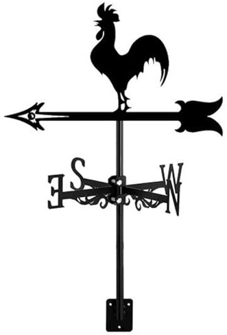 Banderuola segnavento con montaggio sul tetto, a forma di animale, in ferro, decorativa, 13x22 pollici, indicatore di direzione del per cortile, giardino, fattoria, banderuola a forma di gallo,