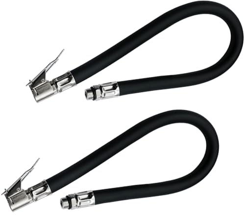 2 PCS Inflatable Extension Tube 37 Cm Tyre Inflator Connector G1/4 Quick-Inflation Tire Inflator Hose Quick Air Release Extention Replacement Hose for Bicycle Motorcycle Trucks(BSP G1/4)