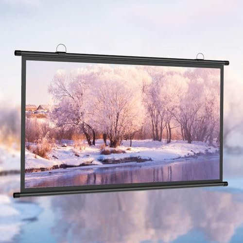40 50 60 Manual Projector Screen HD 4K Home Theater Projection Screen Pull Down Movie Screen For Indoor Outdoor, Wrinkle Free, Easy Roll Up(40 Inch (4:3))