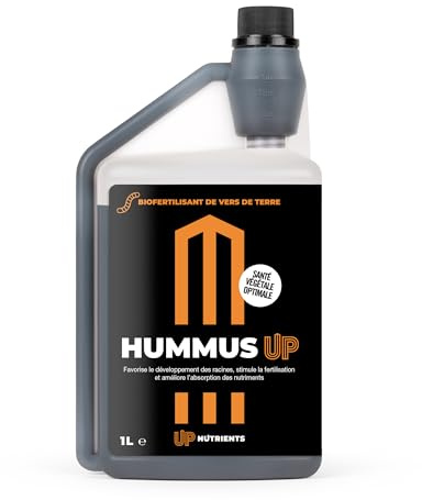 UP NUTRIENTS Bio Fertilizzante Hummus Up 1 L | Concime Liquido di Humus di Lombrico, Acidi Umici e Fulvici | Stimola le Radici, Migliora Fertilità e Suolo | 100% Organico Ricco di Microrganismi