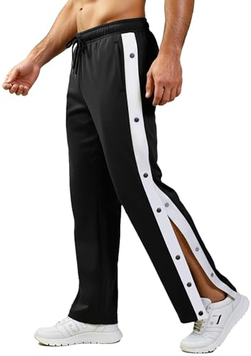Neteson Pantalones de Jogging para Hombre Pantalones Rehabilitación Chándal | con Botones Laterales para Abrir Botones Pantalones Ocio Deportivos Ropa