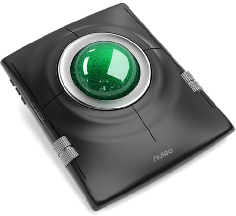 Nulea Ratón inalámbrico Trackball, ergonómico de 55 mm, dpi Ajustable para un Control preciso, Compatible con Mano Izquierda o Derecha, Bluetooth multidispositivo y 2.4 GHz(Verde Oscuro)