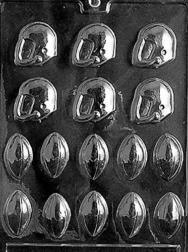 Grandmama's Goodies S039 Bite Size Football Helmet Chocolate Candy Soap Mold with Exclusive Molding Instructions