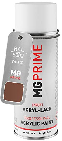 MG PRIME RAL 8002 Brun de sécurité/Signal brown Bombe aérosol 400 ml mat séchage rapide