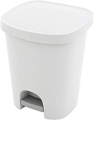 Cubo Basura Con Pedal 25 Litros Plastico Blanco