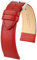 HIRSCH Uhren-Armband Osiris M - Uhr-Band aus glänzendem Kalbs-Leder mit feiner Struktur - Rot - 18 mm