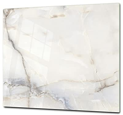 ORIGINALE tagliere in VETRO temperato – Copri-piano cottura a induzione –Tagliere pezzo UNICO (60x52 cm) o DUE pezzi (30x52 cm ognuno); D22 Marmi 2 Serie