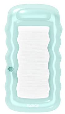FUNBOY Luxury Clear Mint Blue Mesh Lounger Pool Float, Float in and Out of The Water. Integrated Cup Holder and Headrest