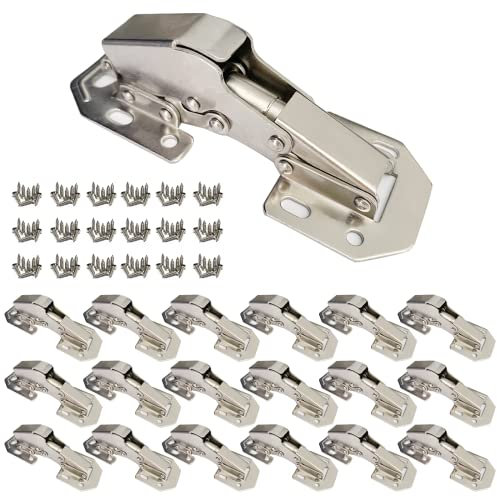 REDYA 18-Pack Soft Close Hidden Hinges for Cabinet Doors, Slow Close Frameless Concealed Surface Mount Hinges