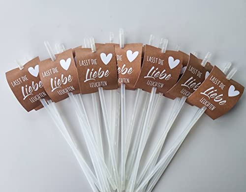 Hochzeitsdeko Knicklichter weiß Leuchtstäbe Glow-Sticks Hochzeit Vintage Boho, Set 50 Stück