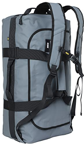 MIER Sporttasche Herren Wasserresistente Reisetasche 60L groß Heavy Duty Convertible Sportrucksack mit Rucksackgurten und Schuhfach für Fitnessstudio, Sport, Reisen, Duffle Bag-Grau