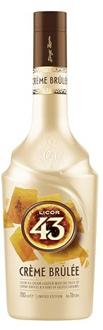 Licor 43 Creme Brûlée (1x0,7l) 16% vol., kombiniert die zitrus-fruchtige Note des Licor 43 Original mit Geschmack von Crème Brûlée, mit einem Hauch von Salted Caramel, pur oder auf Eis genießen