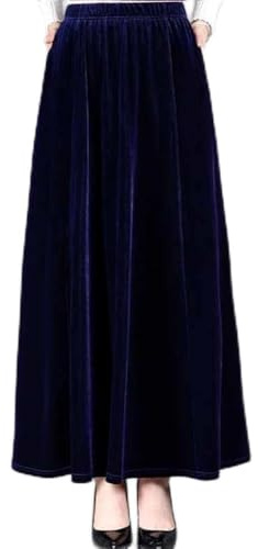Falda larga de terciopelo elegante para mujer, cómoda y elegante para uso diario