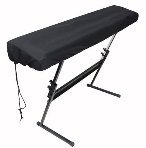 ROEOWENE Klavier Abdeckung 88 Tasten Schwarz Klaviertastatur Staubschutz Staubdicht Abdeckung für Klaviertastatur mit Kordelzug Klavierabdeckung Elektronische Piano Key Cover Protector,134x32x12