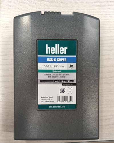 Genérico Juego de brocas helicoidales profesionales HSSG SUPER de 19 piezas, de 1 a 10 mm – Brocas para metal duro y acero inoxidable, DIN 338 (HSS G SUPER
