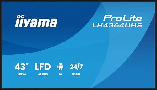 Iiyama Prolite Lh4364uhs?b1ag digital signage display 109,2 cm (43 tum) 4k Uhd - Hdmi/dp/usb? c/usb - svart (lh4364uhS-B1ag)