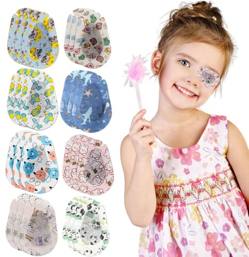 UIEXAY 24 cerotti Bende Oculari Per Bambini, Autoadesivi Per Gli Occhi Dei Bambini, Eye Patch Coprente, Cartoon Eyepatch per Gli Occhiali Trattare Occhio Pigro Amblyopia Strabismus