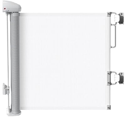 Griglia di sicurezza retrattile | 45 x 150 cm – Recinzione a griglia estraibile per cani, per porte interne ed esterne con sicurezza per bambini e protezione per animali domestici