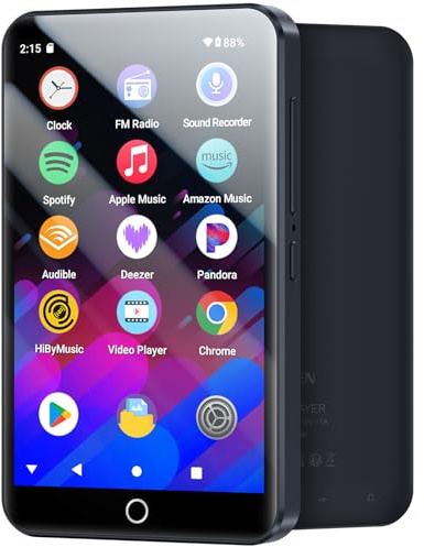 MECHEN Lettore MP3 Spotify, Bluetooth 5.0 e WiFi per Streaming Musicale (Spotify, Audible, Amazon Music, Deezer), Sistema Android 13, 4 Pollici Touchscreen (32GB)