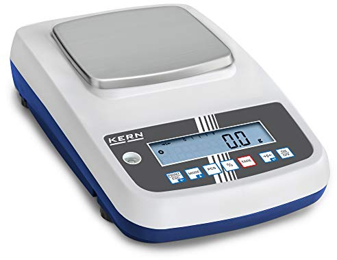 KERN Hochwertige Präzisionswaage mit Interner Justierautomatik, Optional mit Eichung, RS-232 & USB, 6000g Wägebereich, 0.1g Ablesbarkeit, 215mm x 340mm x 105mm