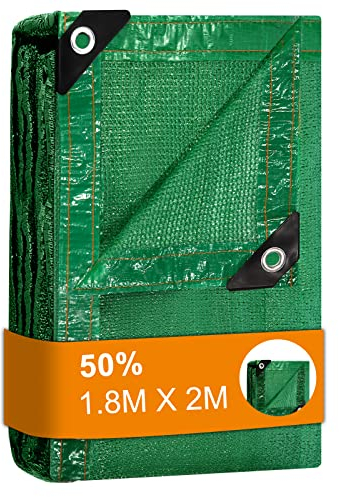 BeGrit Garten Schattierungsnetz 1,8m x 2m Gewächshaus Schattiernetz Sonnensegel 50% Schattennetz mit Ösen Pflanze Sonnenschutz Grün Sonnenschutznetz für Gemüsegarten Blumen Scheune Außen Hof Dach