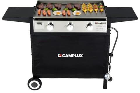 CAMPLUX Flat Top Griddle, Propane gas outdoor grill Griddle Cooking Station for Camping,BBQ,Tailgating or Picnicking, Stainless Steel, Silver, Black