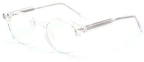kachawoo Koreanischer Stil TR90 Glasrahmen für Bilder Vintage Männer Frauen Brillen Anti Blaues Licht Oval Quadratische Brillen Rezept (transparent)