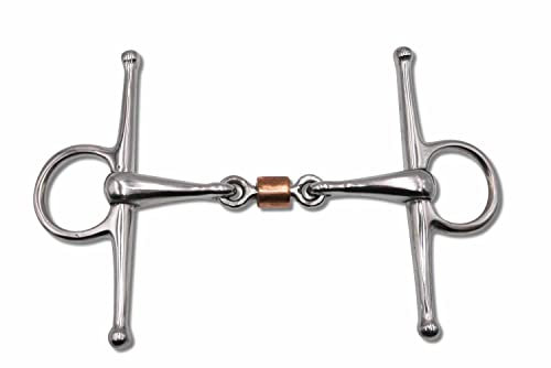 AMKA Knebeltrense Schenkeltrense doppelt gebrochen mit Kupferrolle Edelstahl Stärke 15 mm Ringe 45 mm