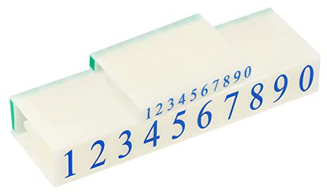 PATIKIL Detachable Number Stamps, 2 Set Numeral 0-9 Stamp Combination Set Initial Stamp Font Size 5x3mm & 13x8mm for Card Tag Scrapbook Craft Making Teaching