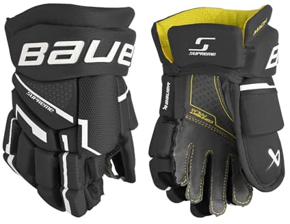 Bauer Supreme MACH Bambini - Guantes (8 pulgadas), color negro y blanco