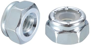 sourcing map 50Pcs #10-32 Nylon Insert Hex Lock Nuts, Carbon Steel Self-Locking Nylon Insert Stop Nut for Industrial Construction Fasteners, White&White