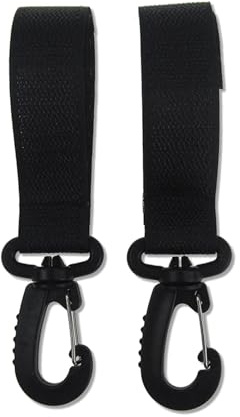 Duroecsain Taschenhaken, Clips und Haken für Kinderwagen, großer 360-Grad-Haken, drehbare Tasche für Kinderwagen, große Feste Haken, um Ihre Hände zu befreien, 2 Stück