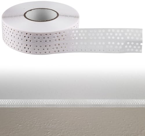 GOMETY 40 m x 5 cm Seam Masking Tape Drywall Joint Tape Self-Adhesive Corner Rail Drywall PVC Edge Protection Plasterboard Joint Tape Sealing Tape for Connecting GK Panels, 40 m Drywall Joint Tape