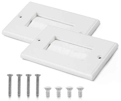 2 Pezzi Placca Passa-Cavi Doppia con Spazzole, Coperture Spazzola Passaggio Fili Elettrici, Pressacavo Tappo Passacavi per Tavolo da Ufficio Mobili per TV, Computer, Elettrodomestici