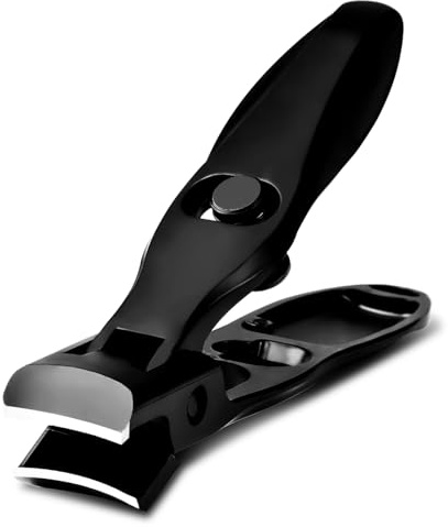 Swocky German Nail Clippers, Premium Stainless Steel Wide Jaw Anti Splash Design,Ultra Sharp Heavy Duty Clippers with Ergonomic Lever,Perfect for Men,Women, and Seniors(Black)