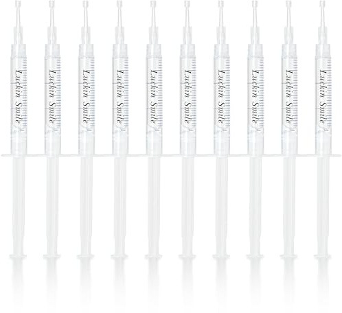 LUCKIN SMILE 10-Pack 44% Teeth Whitening Gel Refills, 44% Carbamide Peroxide Gel, Sensitive Teeth Whitening, 3ML Whitening Gel Syringes for Teeth Whitening Kits Trays, 60 Whitening Treatments