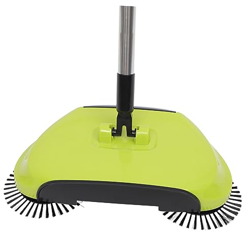 Ipetboom 3-in-1 Hand Push Floor Sweeper with Adjustable Handle, Blue