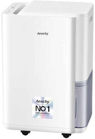 25L/d, AEOCKY luftentfeuchter elektrisch, Raumgröße ca.200m³(50m²), Smart Luftentfeuchter mit Ablaufschlauch, Geeignet für Keller, Waschküche, Schlafzimmer, Badezimmer