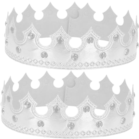 VALICLUD Lot de 2 Couronnes d'Anniversaire Argentées Bandeaux pour Bébés et Garçon et Filles Taille Unique Confortable Accessoires pour Fêtes Séances Photo et Déguisements