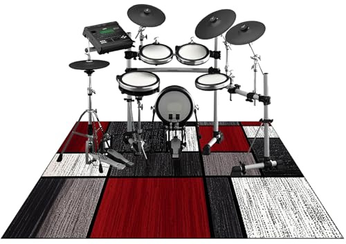 Alfombra para Batería Electrónica Antideslizantes Alfombra Batería Acústico 150 x 120 cm Alfombra de Tambor Alfombra Insonorizada para Bombo Caja y Kits de Batería de Jazz Accesorios para Batería