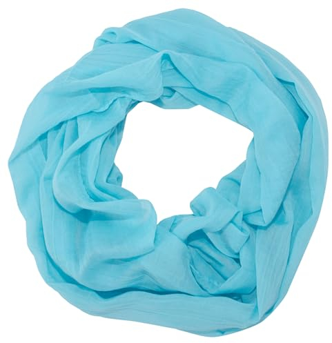 Lolus Damen Loop Rundschal Hals-Tuch in verschiedenen Farben und Blumen Muster Accessoires Schal (U8 türkis)