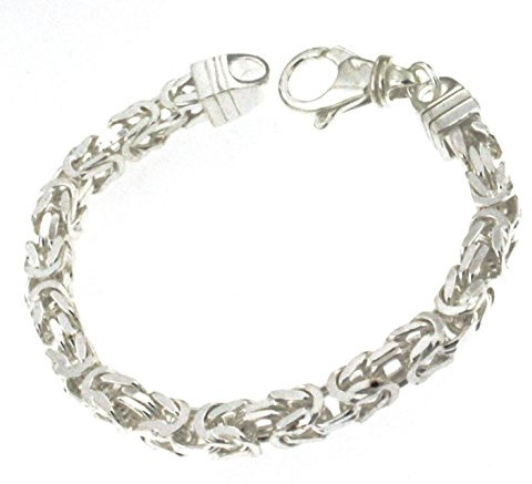 Original italienisches Byzantiner Königsarmband 925 Silber 6 mm breit 19 cm Silberarmband Armband Damen Herren Schmuck ab Fabrik tendenze Italy