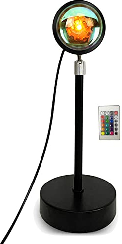 Tissting Solnedgångslampprojektor, 16 färger 180° omgivningsprojektorlampa fjärrkontroll RGB projektionsljus nattlampa för fotografering