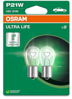 OSRAM ULTRA LIFE, P21W, Double Blister, (2 lamps), white